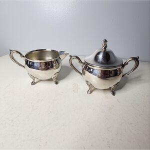 Leonard silver plated vintage cream and sugar dish